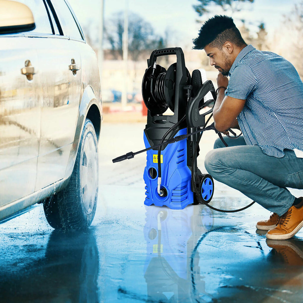 2030PSI Electric Pressure Washer 1.7 GPM 1800W with Hose Reel Blue B4949
