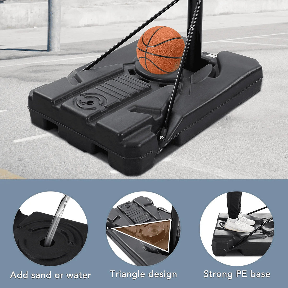 44'' Portable Height Adjustable Basketball Hoop E100