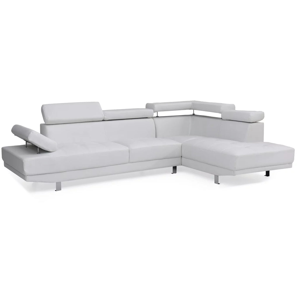 White Faux Leather Sectional Z748