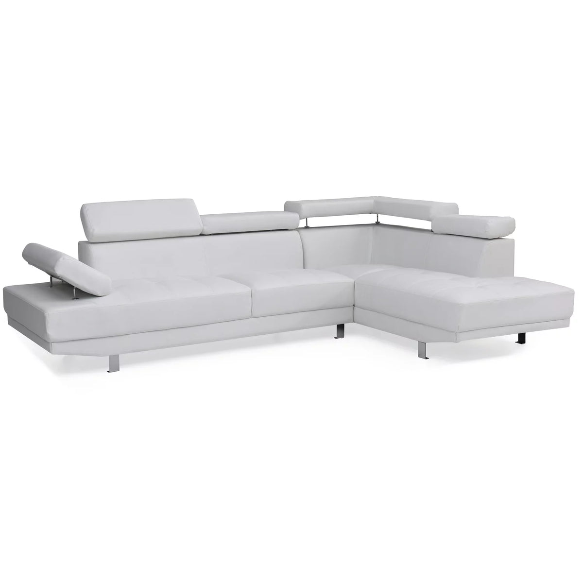 White Faux Leather Sectional Z748