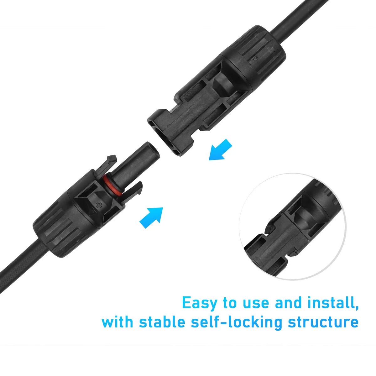 4-Way Solar Cable Connector Self-locking IP67 Waterproof 12AWG F2642