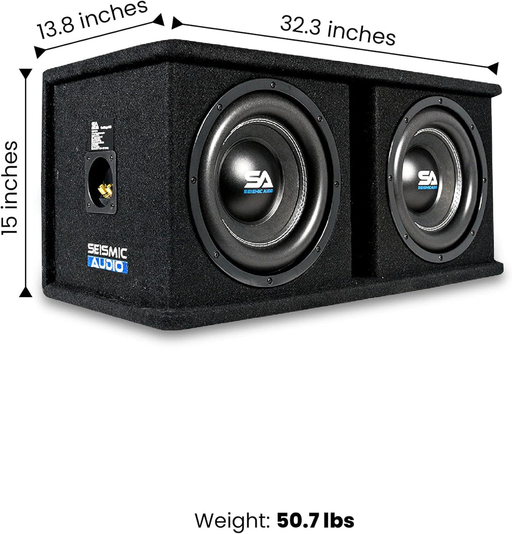 Dual 12 Inch 2400 Watt Car Audio Subwoofer Box Enclosure N665