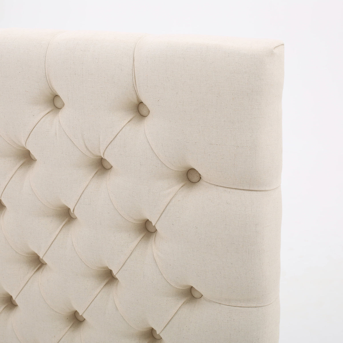 Beige Fabric Queen Full Headboard T53678