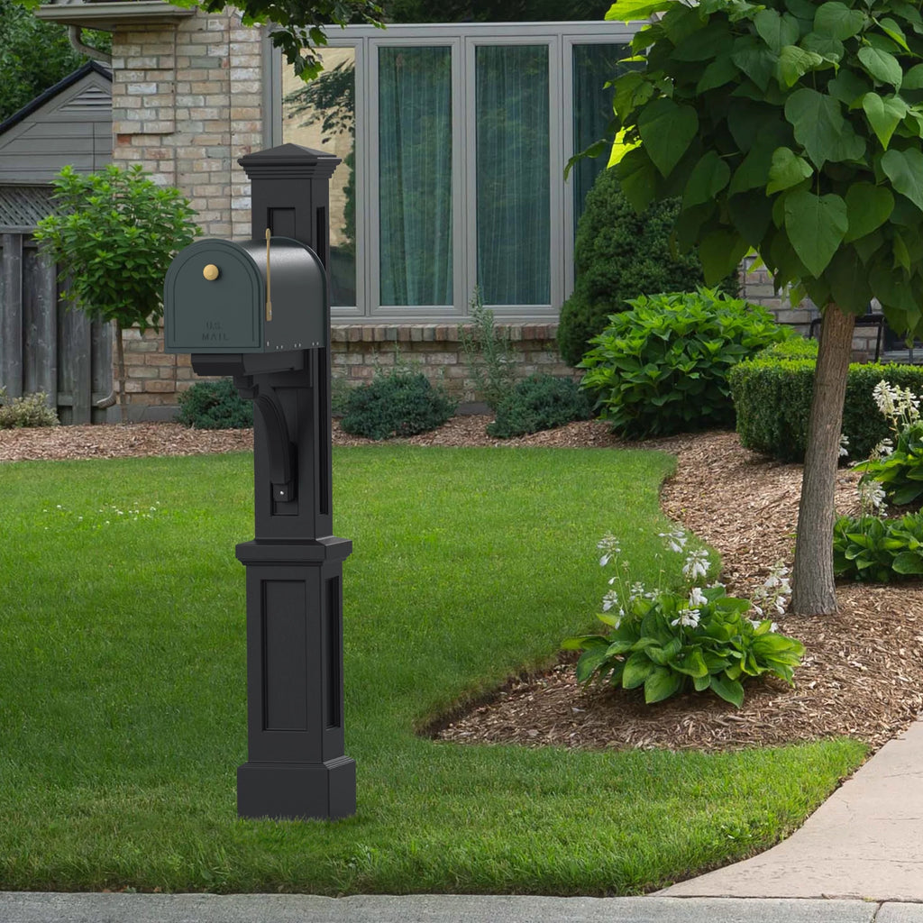 Black Single Arm Mail Post P8006