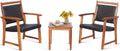 3-Piece Acacia Wood Bistro Set with 2 Chairs & 1 Side Table I898