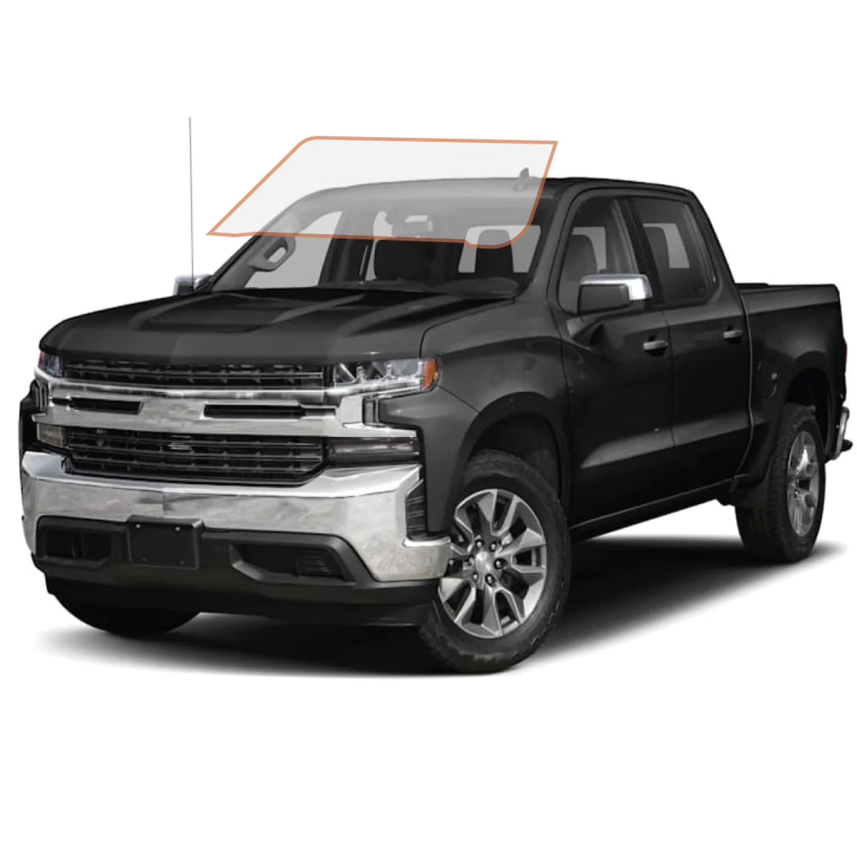Precut Ceramic Window Tint Film for 2014-2018 Chevrolet Silverado 1500 Crew Cab Front Windshield 50% L6205