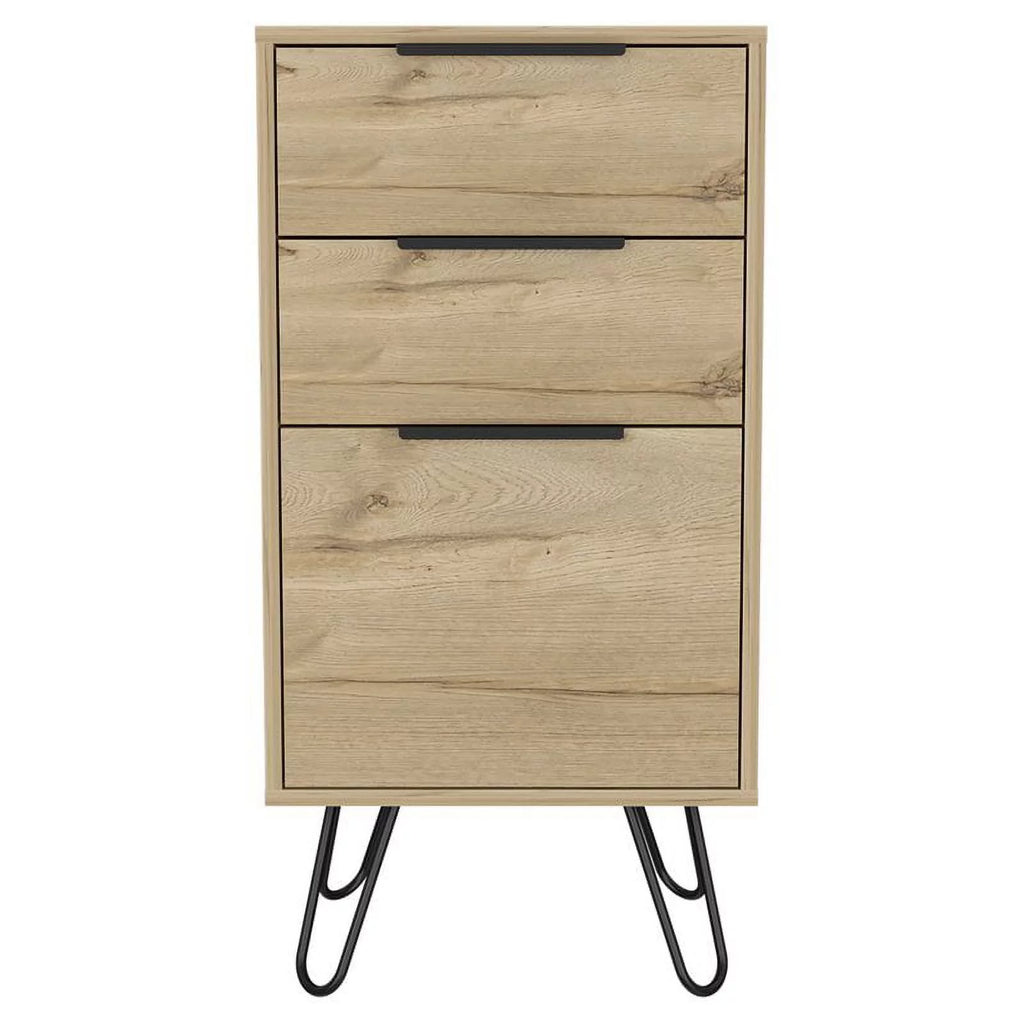 Light Oak 3 Drawer Dresser and Nightstand Set J5121