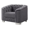 Dark Gray Tufted Fabric Chair B75539