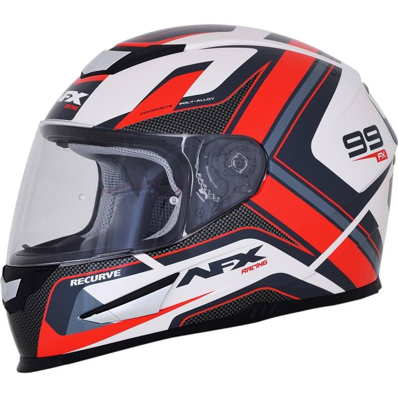 Pearl White/Blue Recurve Helmet A2606