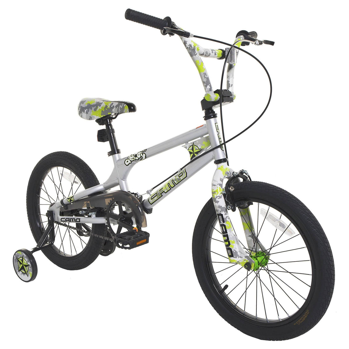 18-Inch Silver Green Boys Bike F147221